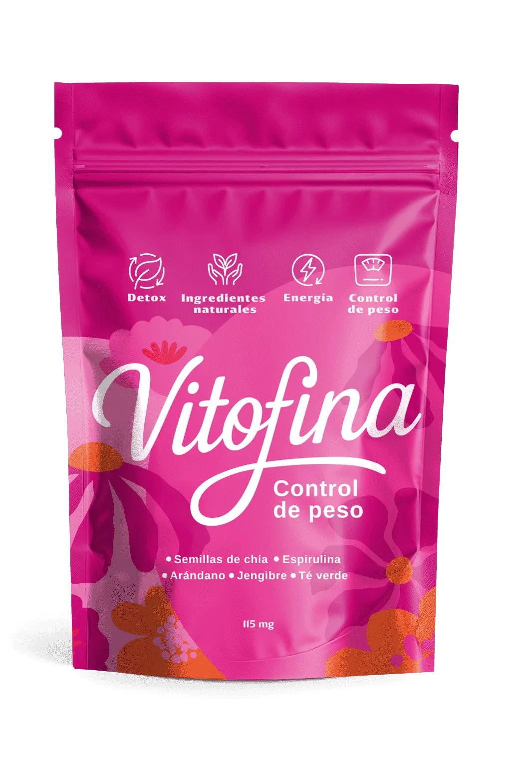 Envase de Vitofina, bebida soluble para control de peso
